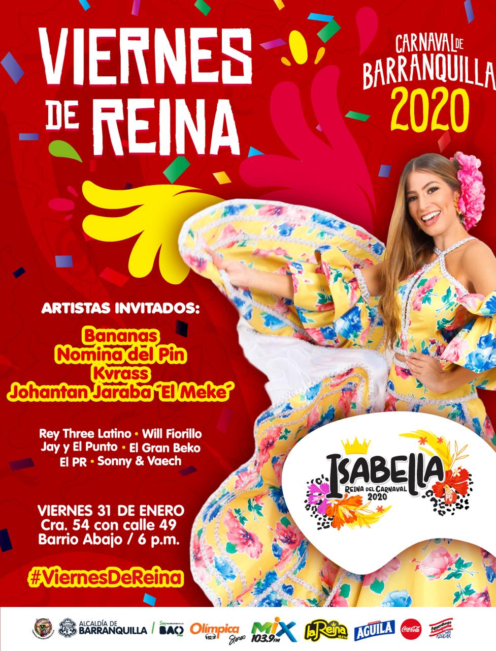 Invitados musicales del Viernes de Reina 2020.