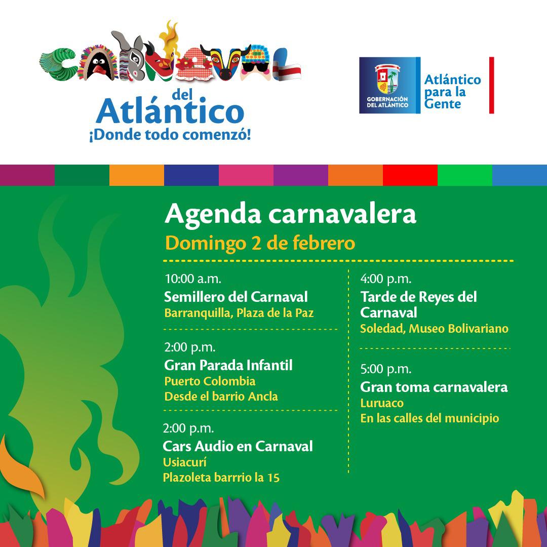 Programación fin de semana Carnaval del Atlántico.