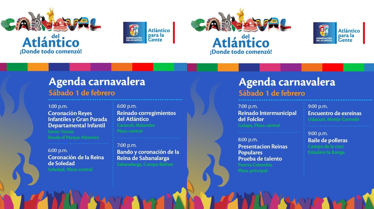 Programación fin de semana Carnaval del Atlántico.