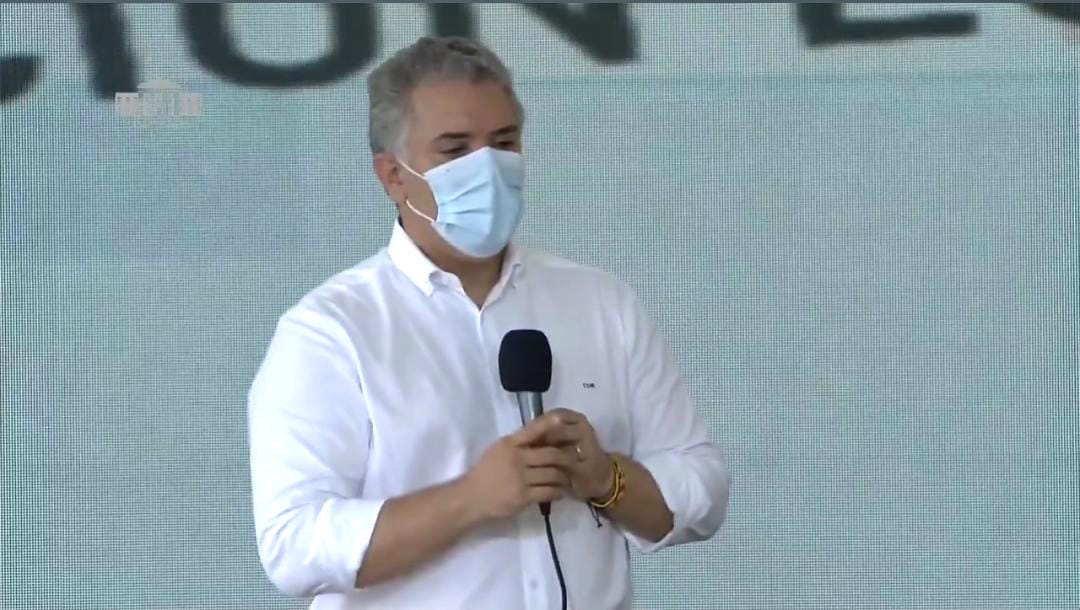 El Presidente Iván Duque pronunciándose en Villavicencio.