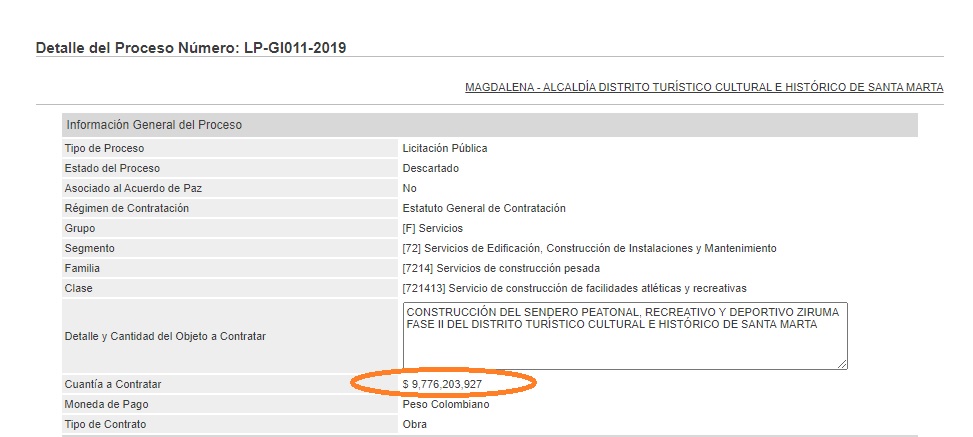 La construcción del sendero peatonal del ziruma iba a costar 9.000 millones de pesos en la Alcaldía. 