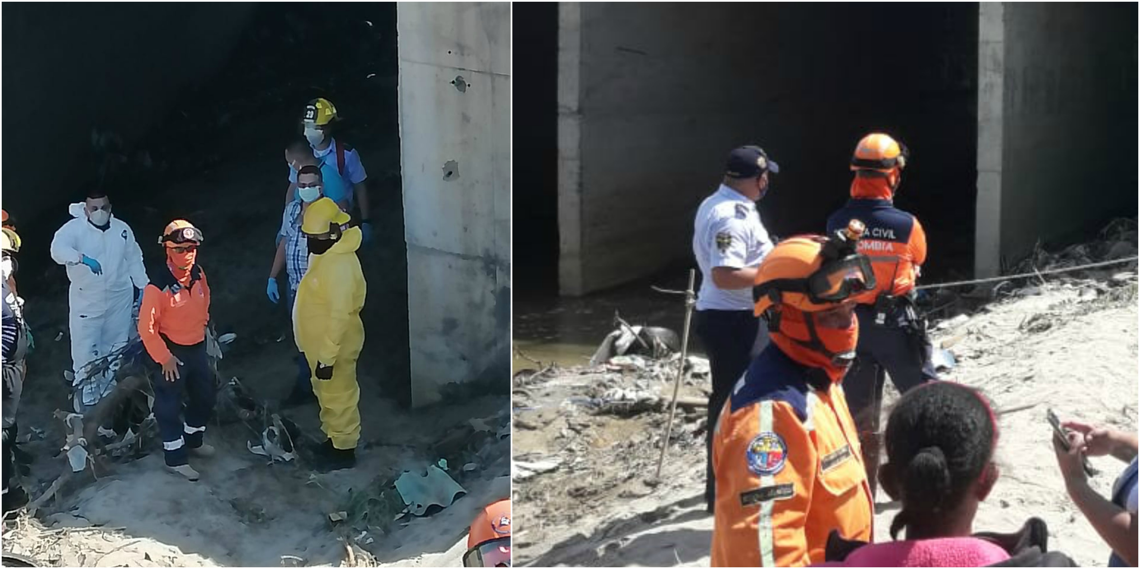 Imágenes del rescate del adolescente hallado por la Defensa Civil.