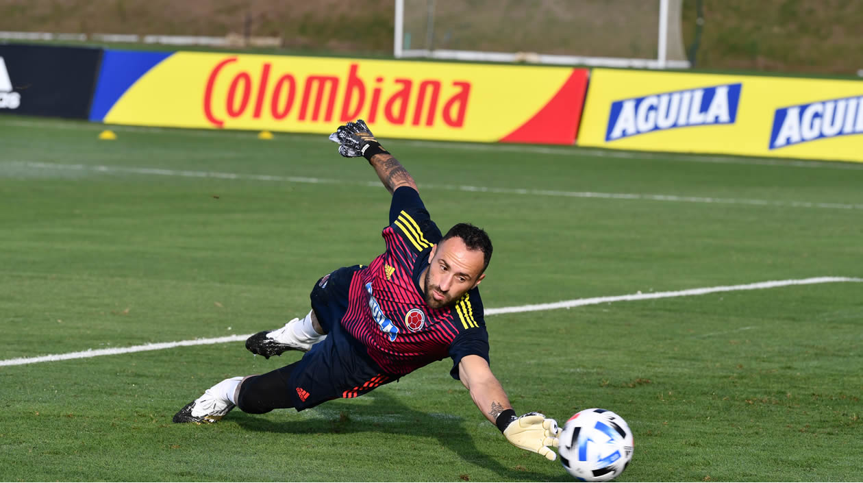 David Ospina en los entrenamientos.