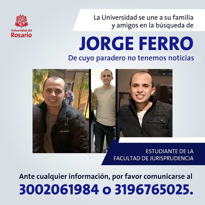 Seguimiento.co Cartel de búsqueda de Jorge Ferro