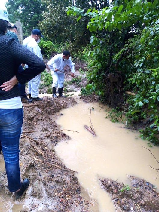 Desbordamiento del arroyo en San José de Saco.