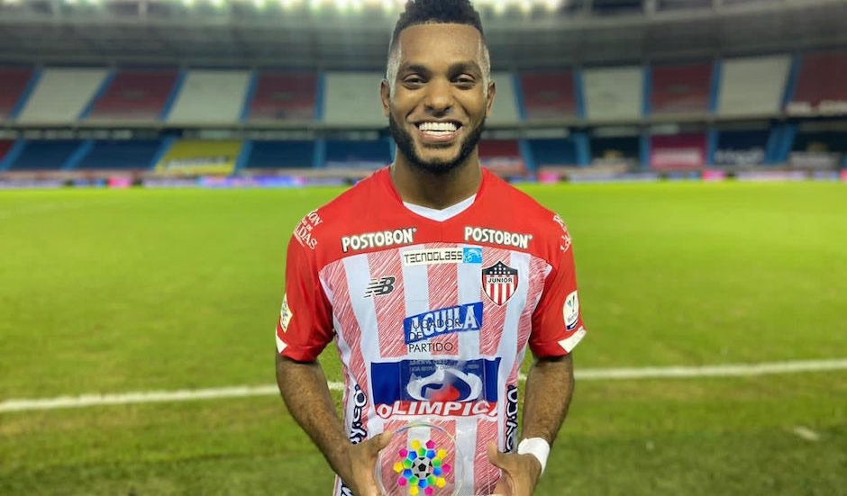 Miguel Ángel Borja, escogido como la figur del partido por sus dos goles decisivos.