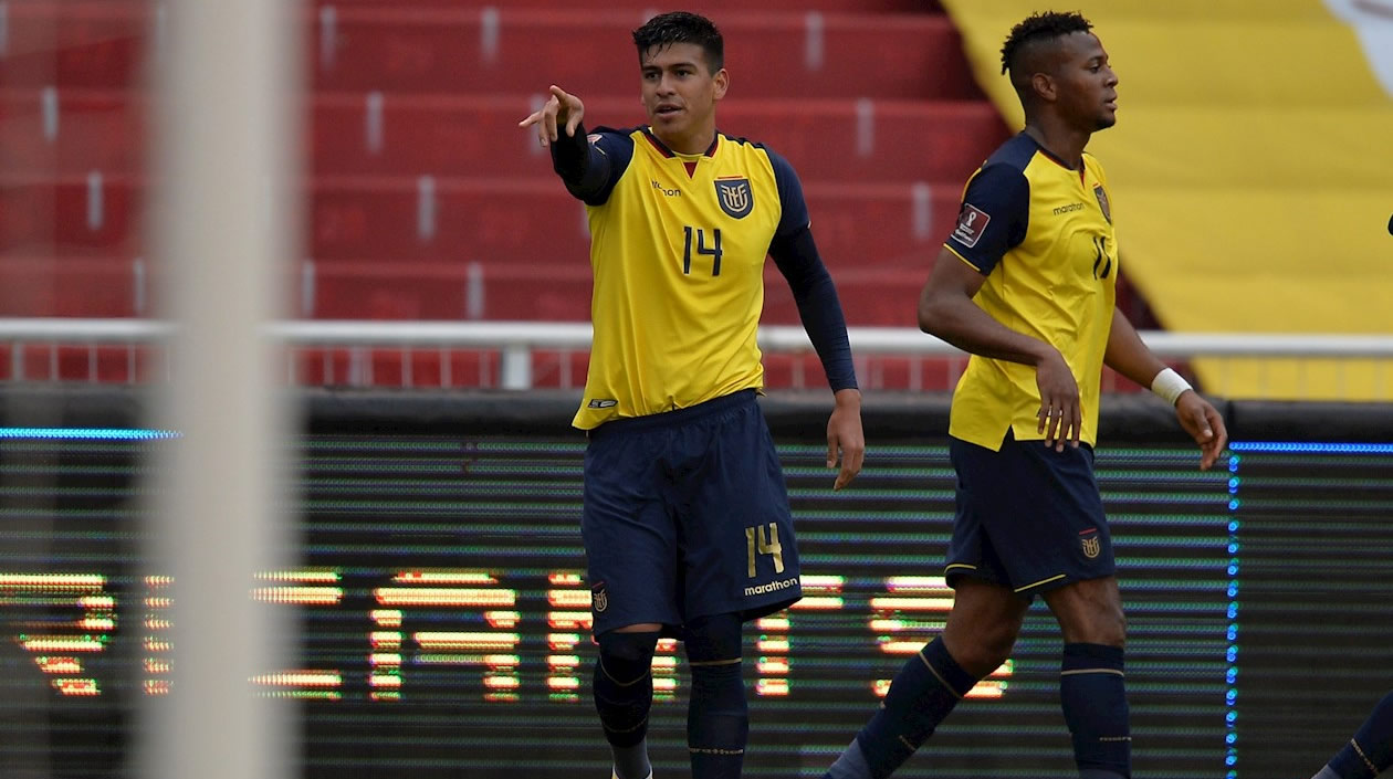 Xavier Arreaga tras anotar frente a Colombia.