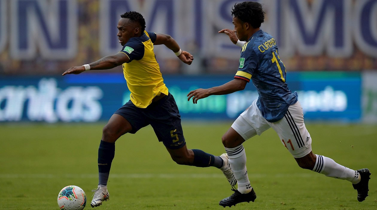 Juan Guillermo Cuadrado tras el ingreso de Ibarra.