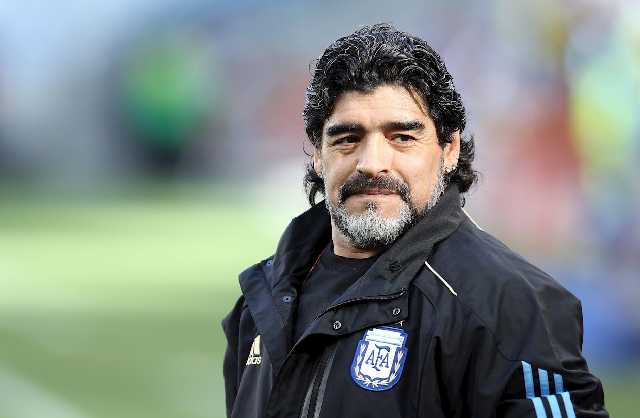 Diego Maradona como técnico de la selección Argentina.