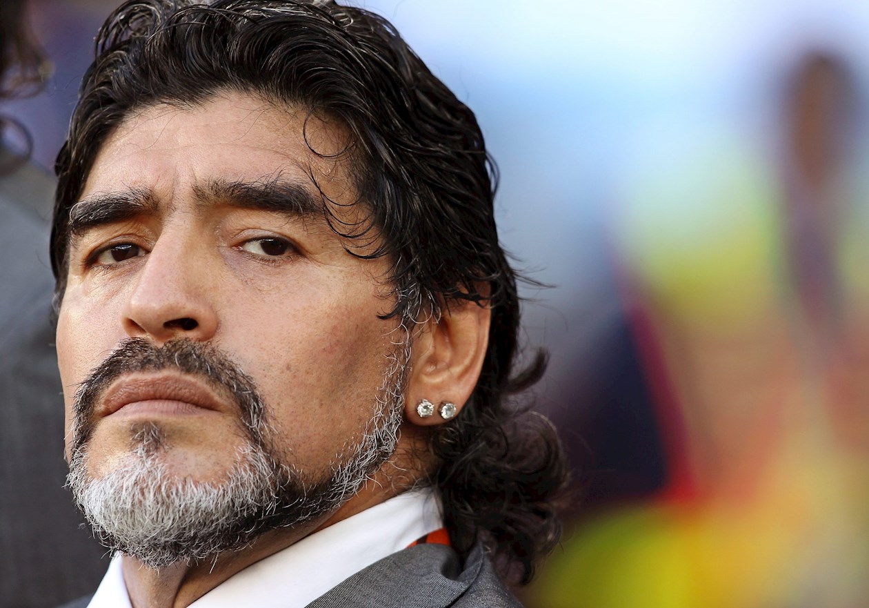 Diego Maradona como técnico de la selección Argentina.