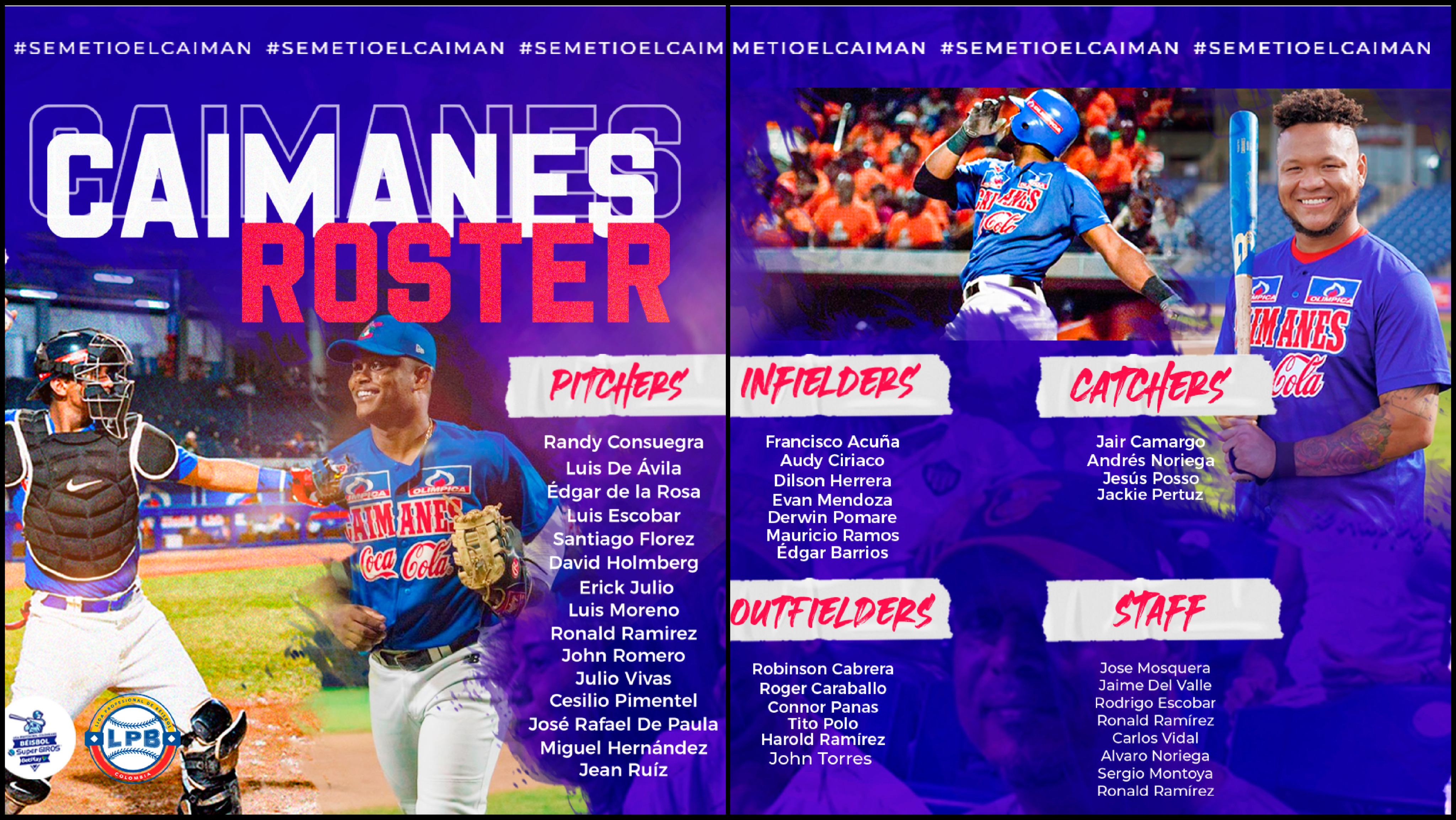 Roster 2020-2021 de los Caimanes. 