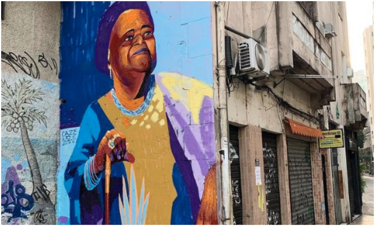 Pintura de la líder religiosa Mae Beata de Iemanjá (1931-2017).