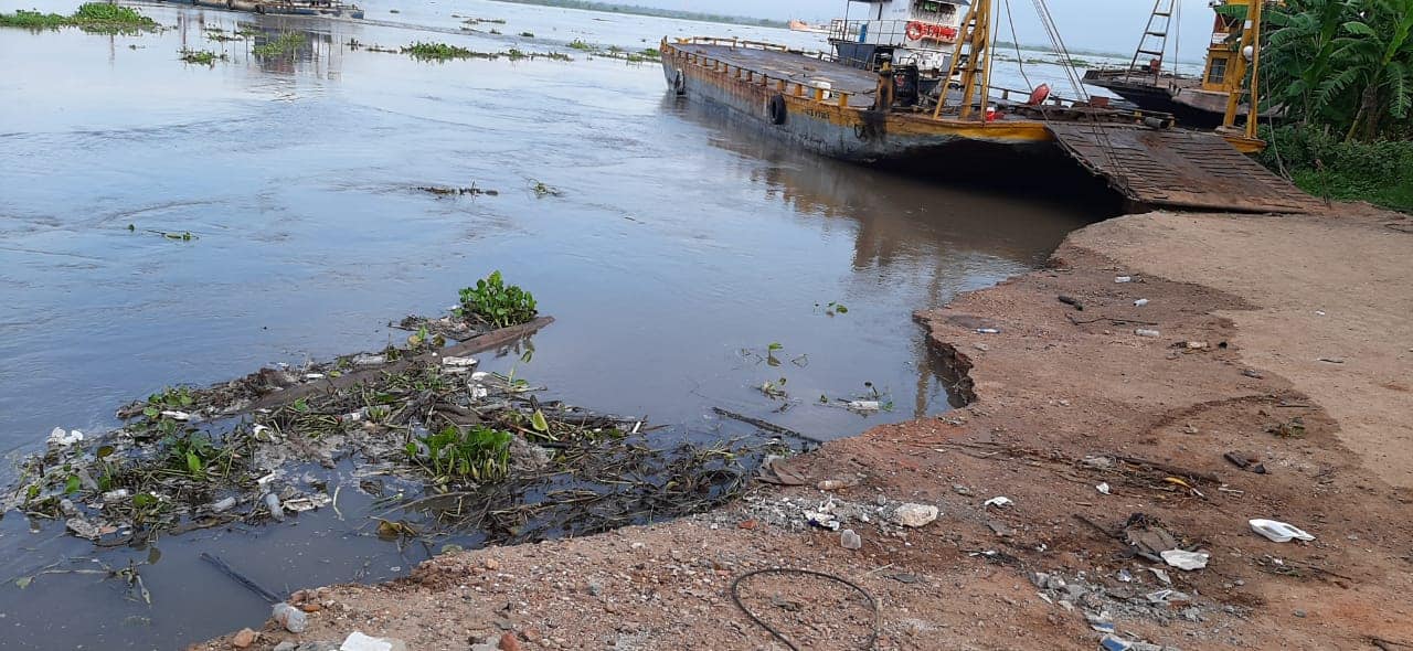 Situación actual de la zona de socavación del ferry.