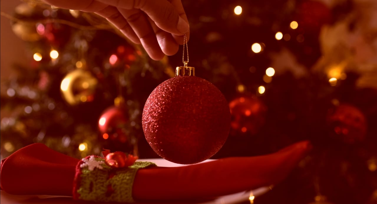 Adornos navideños en las casas.