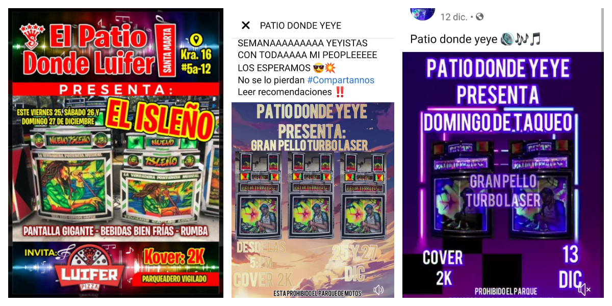 Así promocionan los patios 'Rumba-Covid' en Santa Marta, en plena pandemia.
