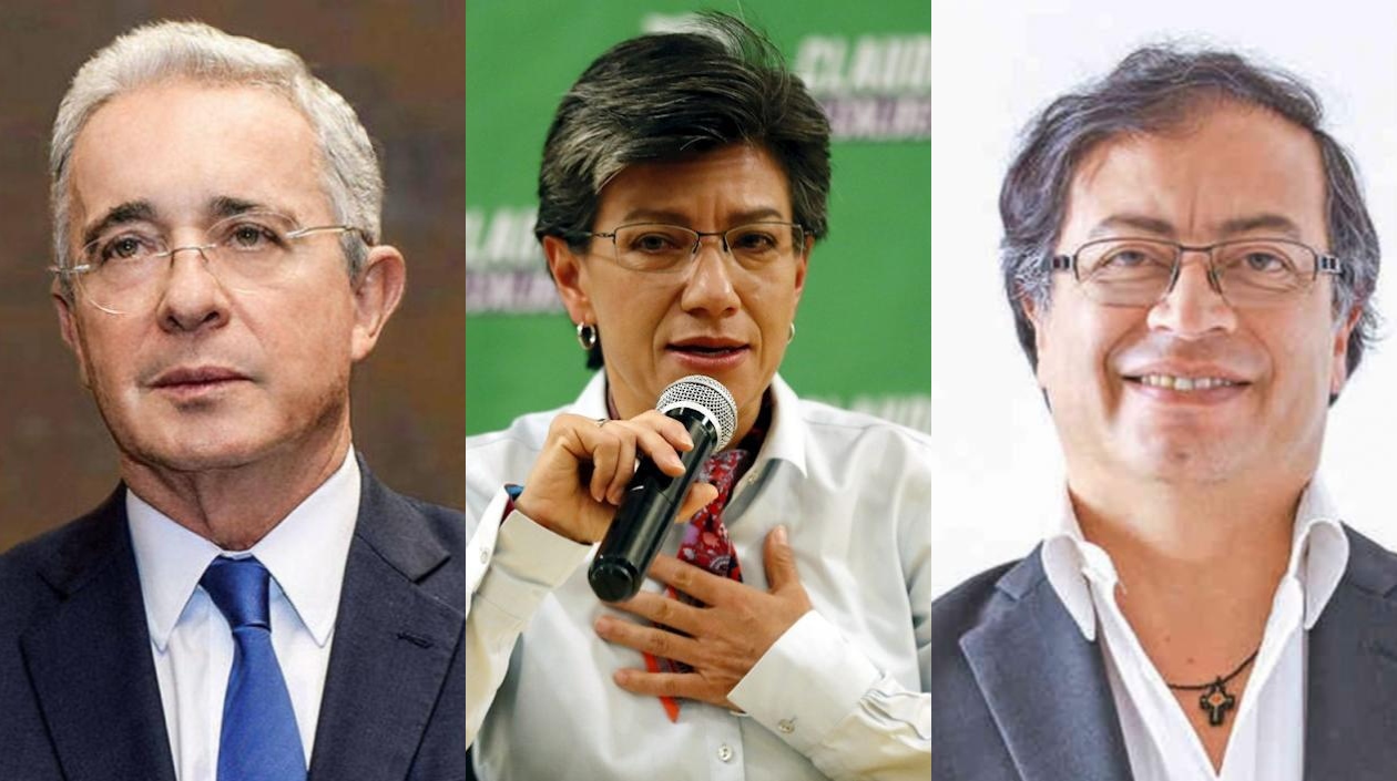 Álvaro Uribe Vélez, Claudia López y Gustavo Petro