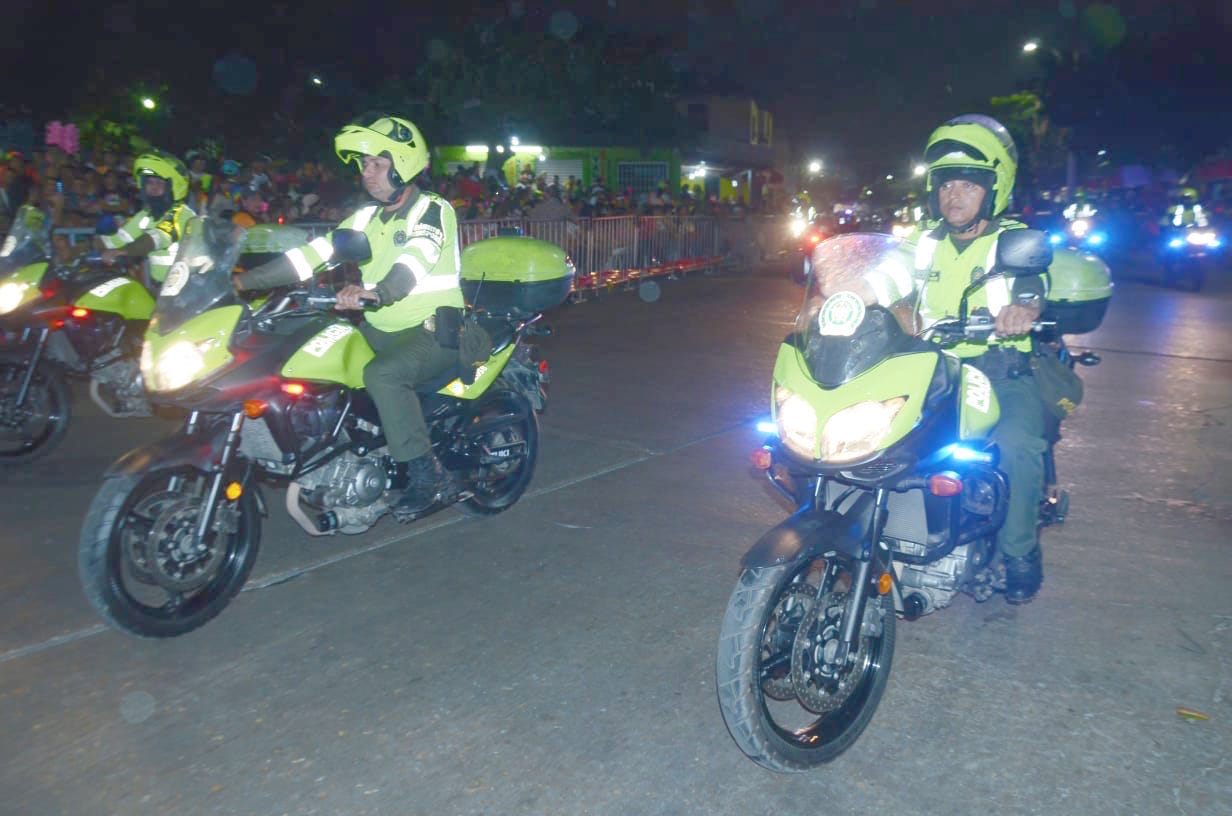 Motorizados de la Policía.