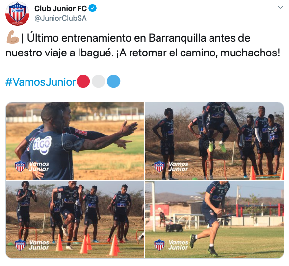 Imágenes del último entrenamiento de Junior, antes de viajar a Ibagué.