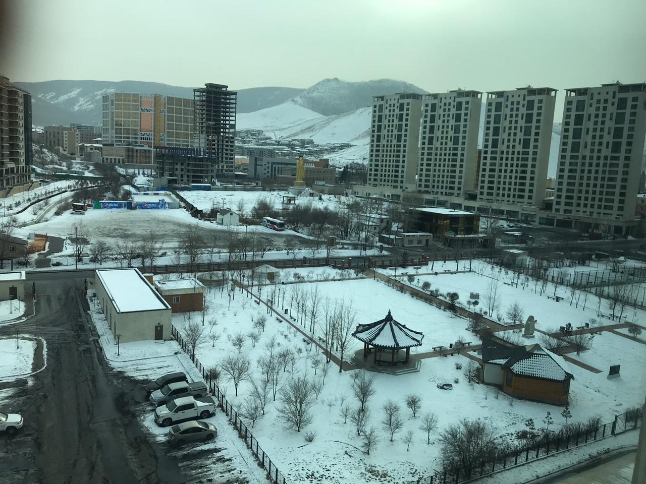 Así se encontraba Ulán Batar, capital de Mongolia, a las tres de la tarde de allá.