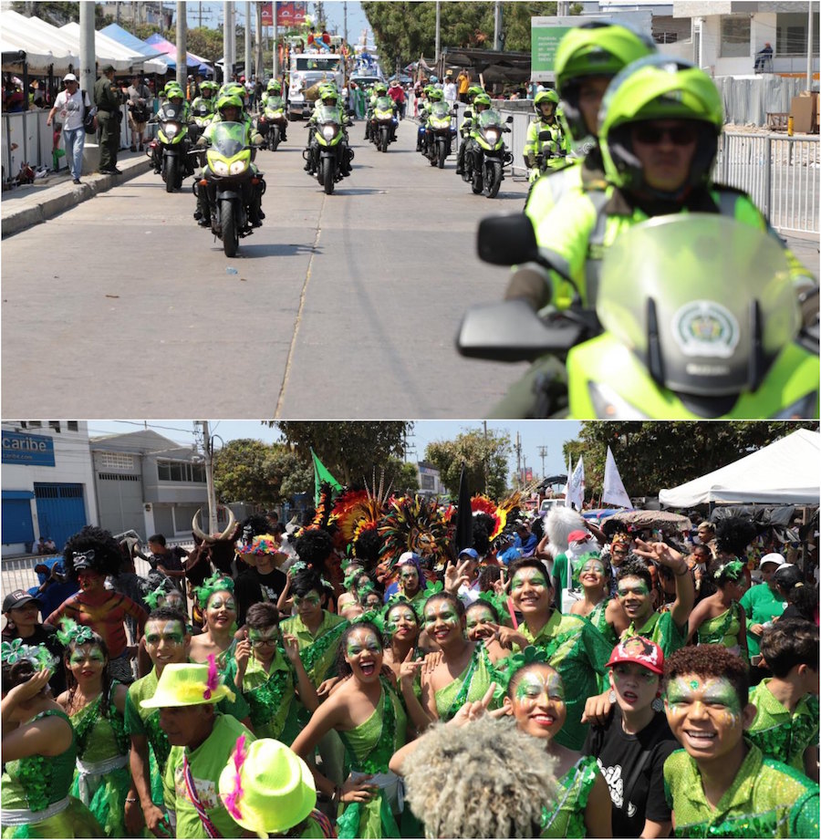 La Policía encabezó el desfile.