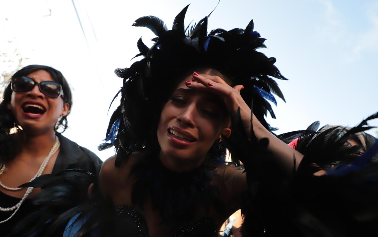 Isabella Chams vestida de viuda.