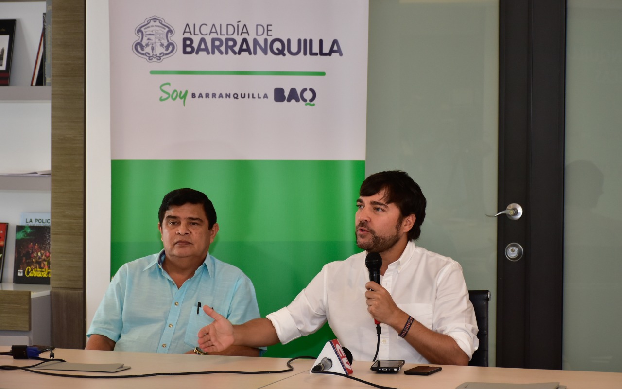 Alcaldía El secretario de Obras Públicas, Rafael Lafont y el Alcalde de Barranquilla, Jaime Pumarejo.