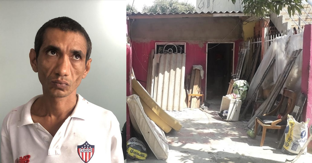 El capturado y el lugar de los hechos.