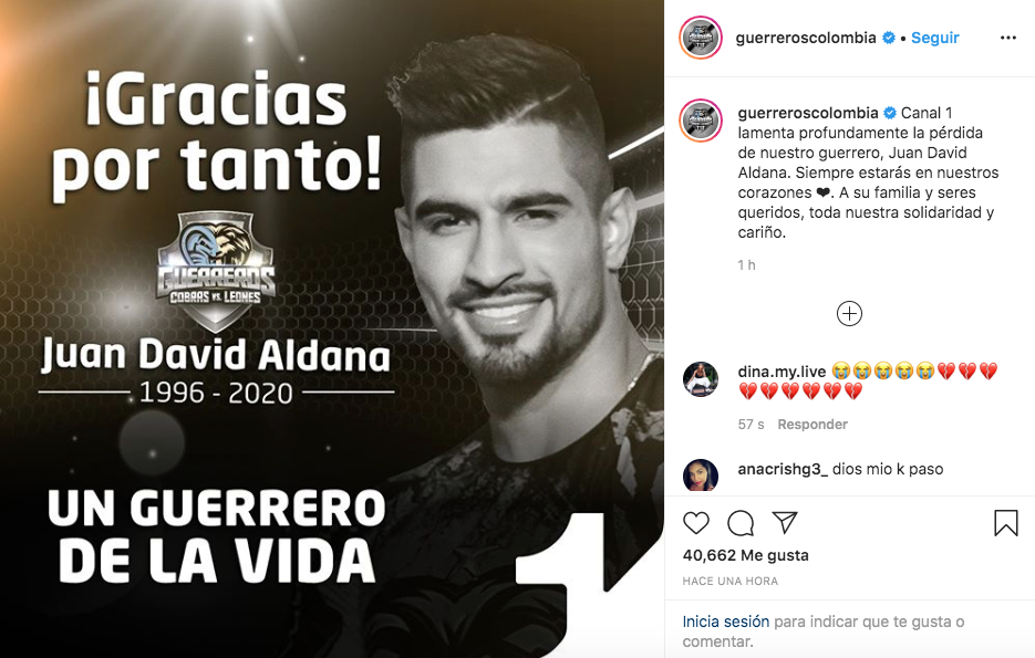 Publicación de 'Guerreros' en su cuenta de Instagram.