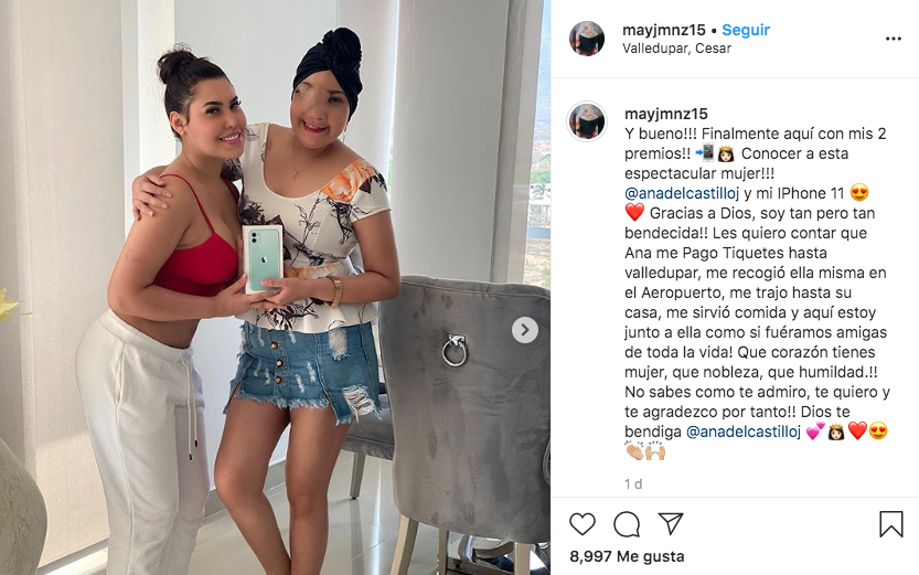 Instagram La cantante Ana Del Castillo junto a su seguidora Mayra Jiménez.