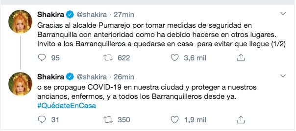 Los trinos de Shakira.