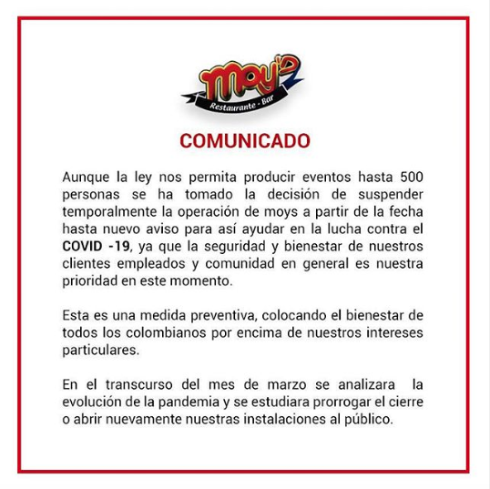 Comunicado de Moy's.