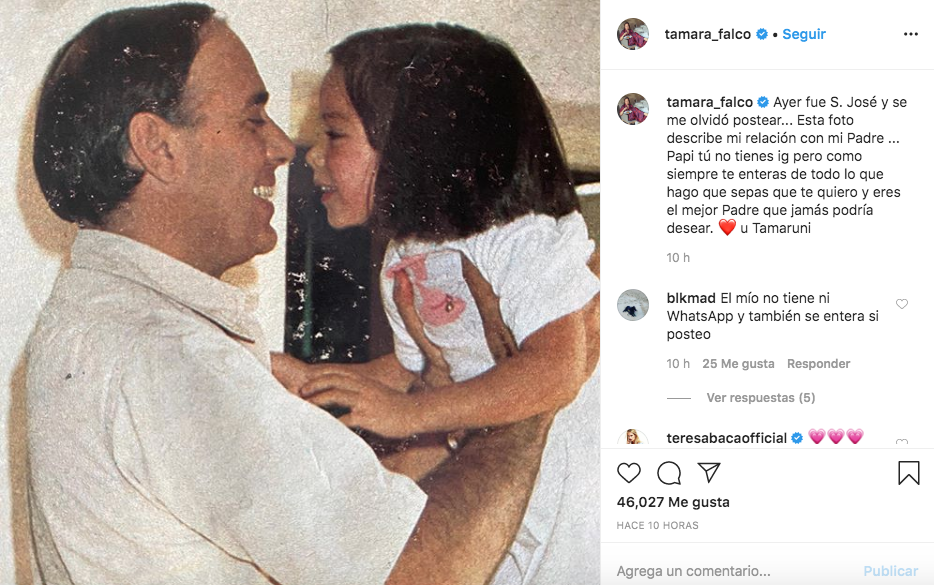 Instagram Foto de Tamara Falcó junto a su padre.