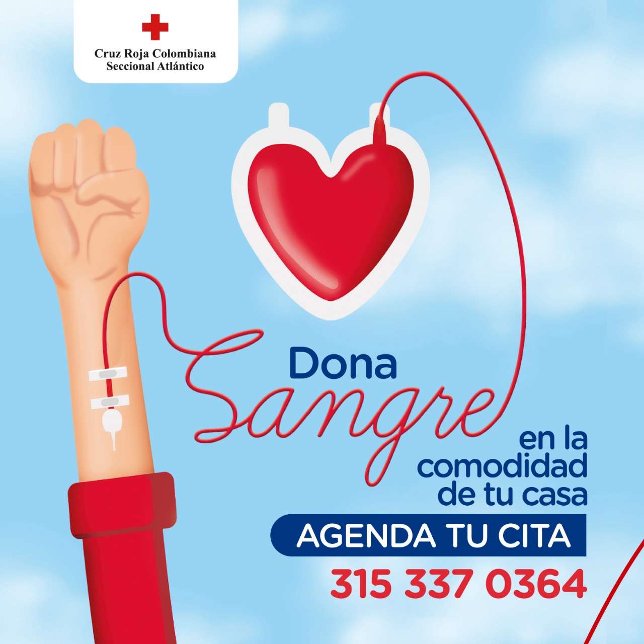 Cruz Roja Atlántico Campaña para conseguir donantes de sangre.