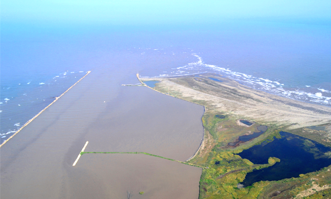 El crítico sector de Bocas de Ceniza, en la desembocadura del Río Magdalena.