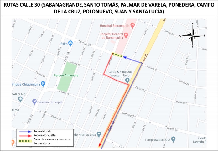 Para el sector de la calle 30.