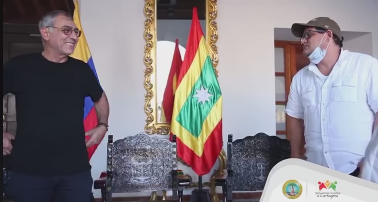 El Alcalde de Cartagena, William Dau y el presidente del Concejo, David Caballero.