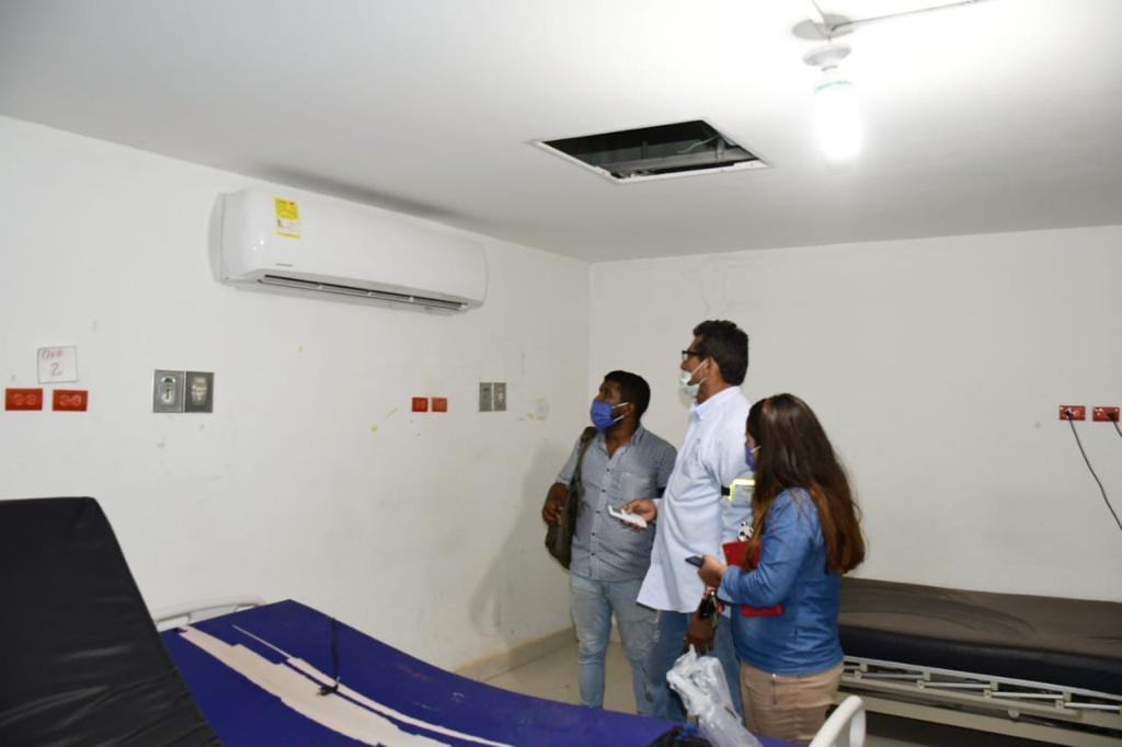 Obras de recuperación en el Hospital Juan Domínguez Romero de Soledad.