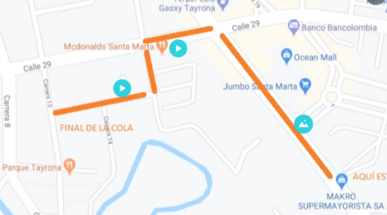 Imagen interactiva de las largas filas que hubo alrededor de Makro.