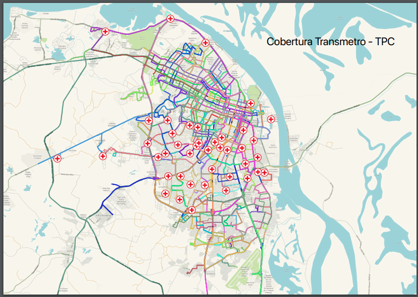 Mapa de cobertura de Transmetro.