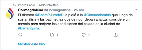 Trino del Director deq Cormagdalena exigiendo cambio de calado.