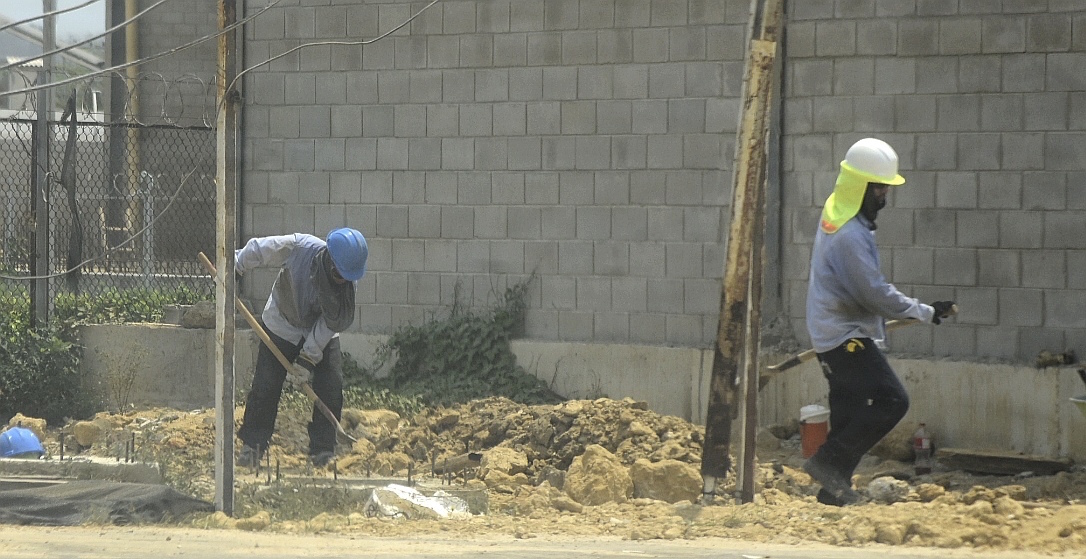 Trabajadores de la construcción.