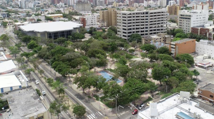 Panorámica de una zona arborizada.