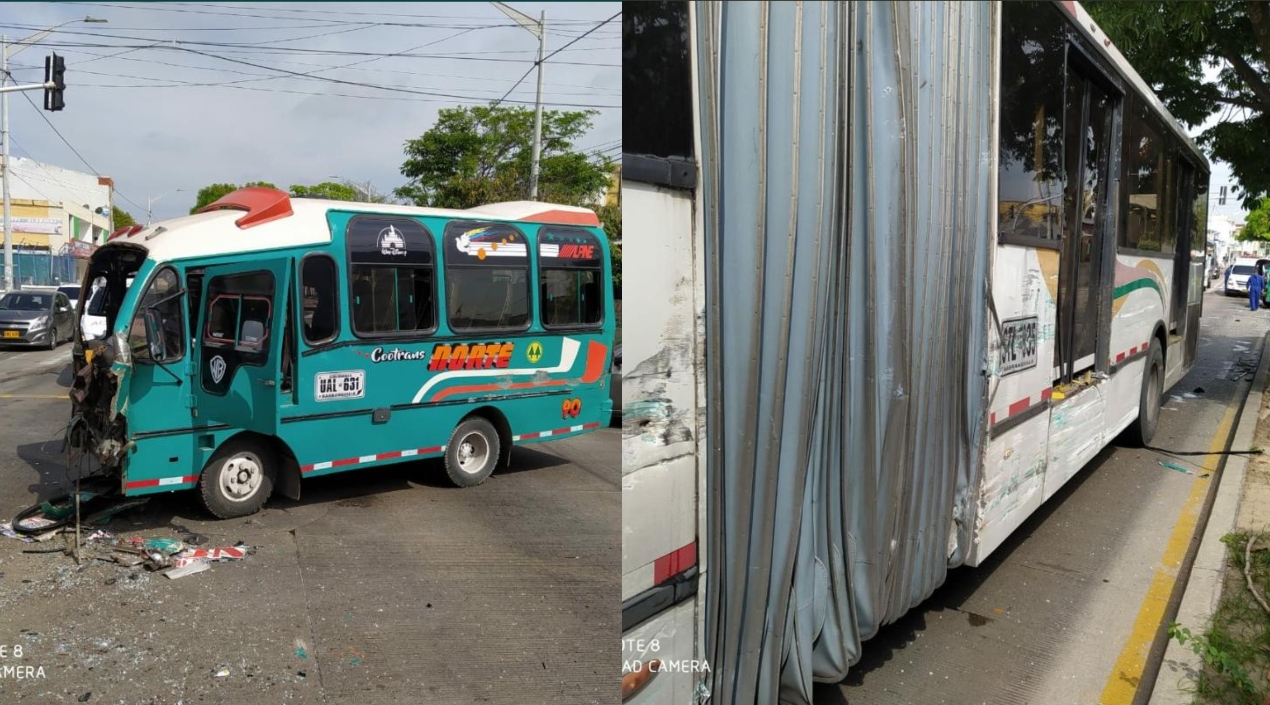 Transmetro. Otro aspecto de cómo quedaron los vehículos.
