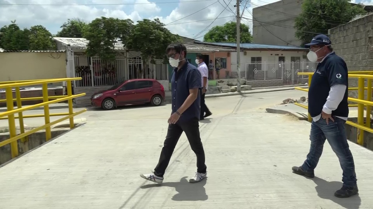 El Alcalde de Barranquilla, Jaime Pumarejo y el gerente de la ADI, Alberto Salah. 