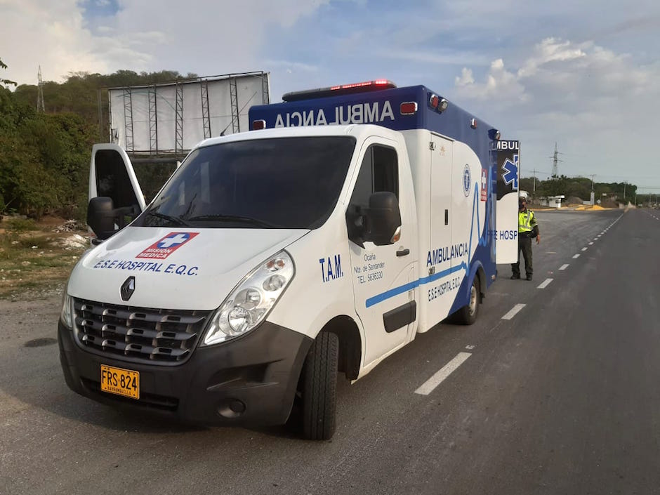 La narcoambulancia donde era transportada la droga.