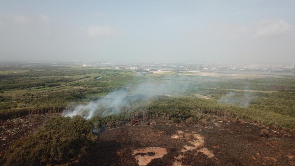 Incendio en el Parque Salamanca.