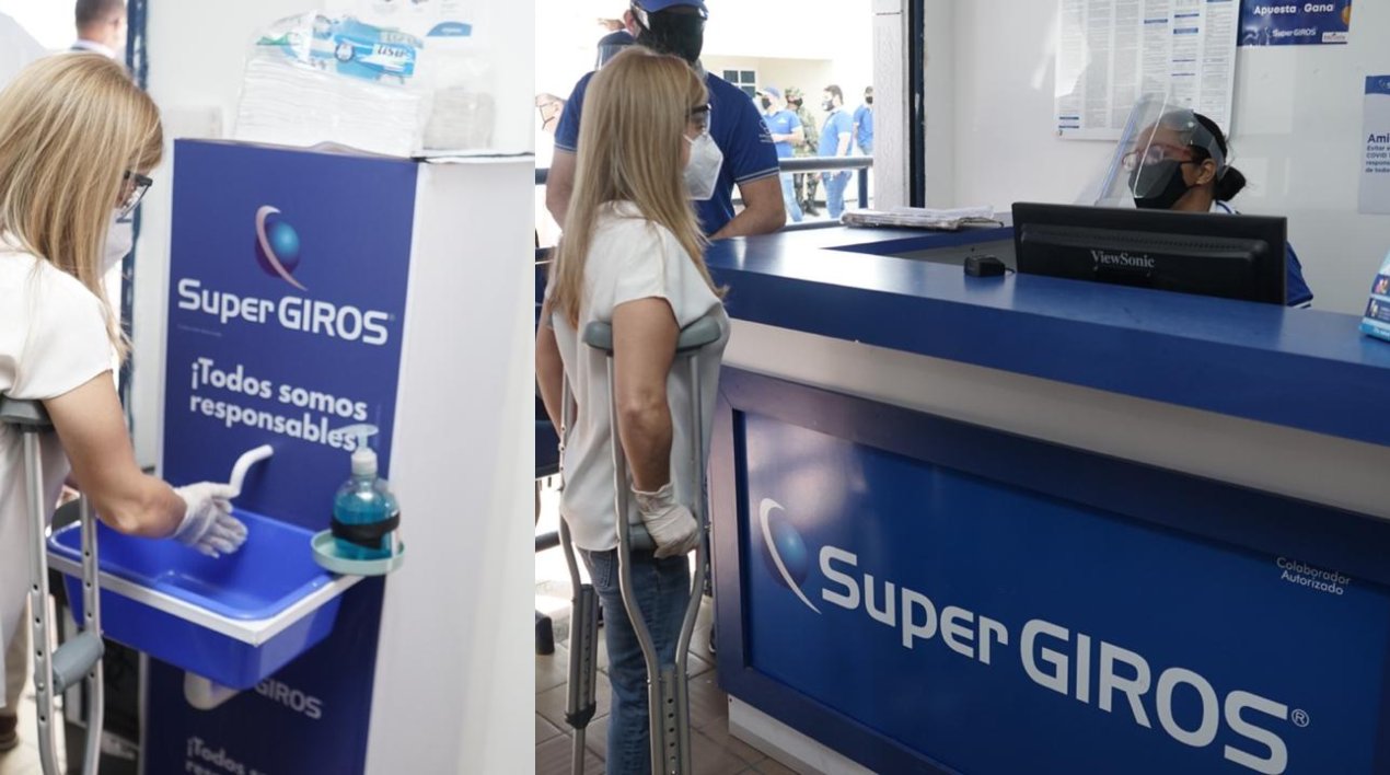 Gobernadora se lava las manos y accede a la ventanilla de Súpergiros.