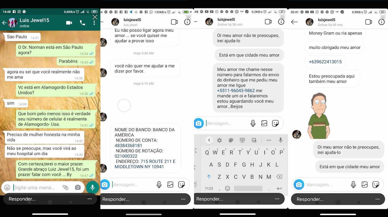 Cuenta abierta en portugués y enamorando mujeres.