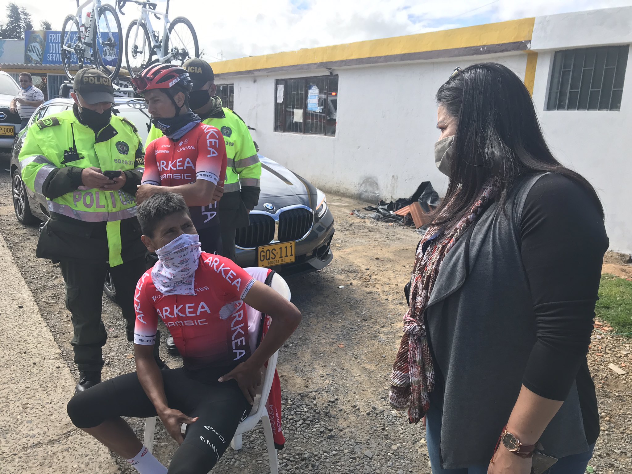 Nairo Quintana y la alcaldesa de Motavita, Mery Mozo.