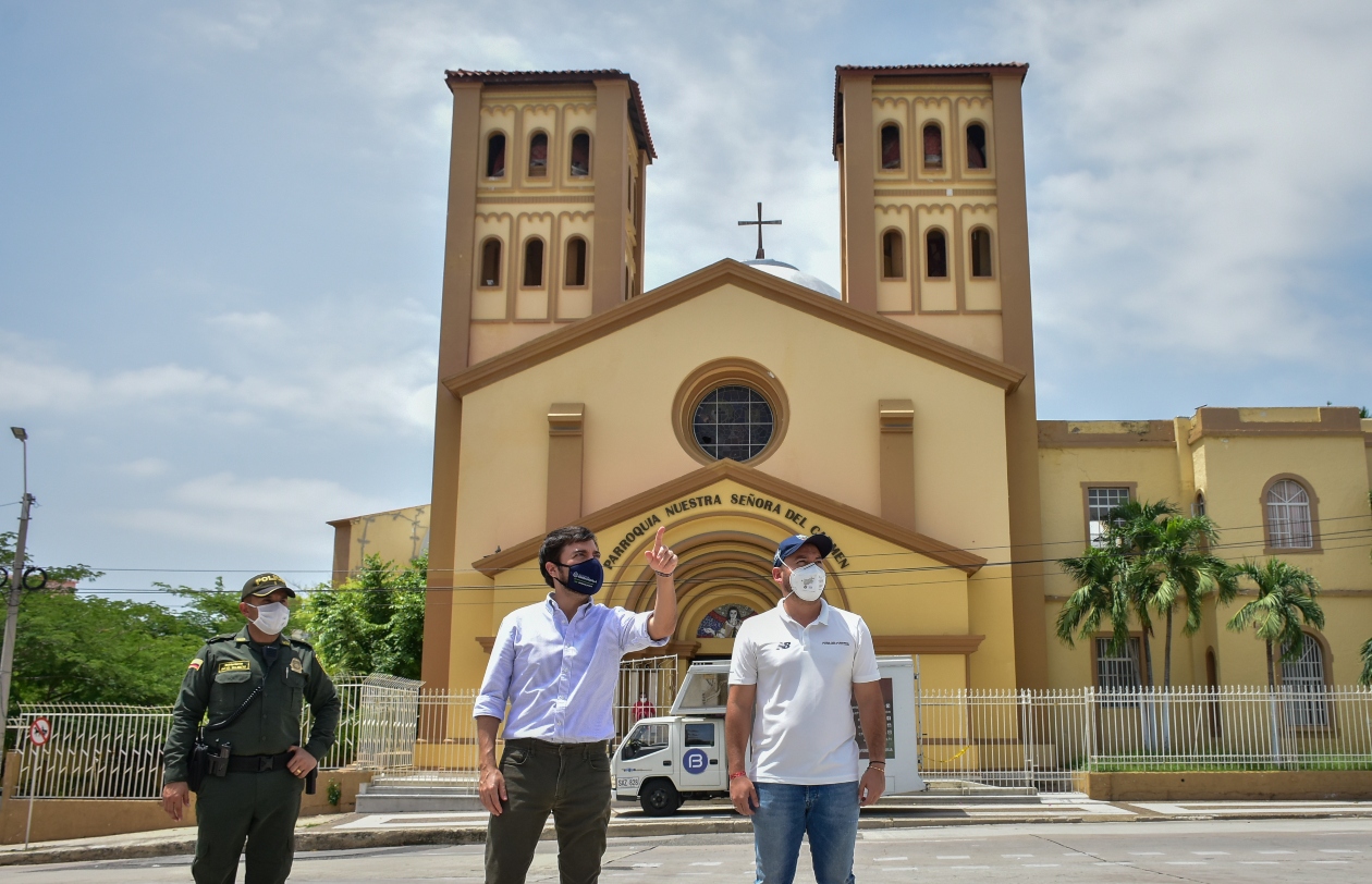 El Alcalde de Barranquilla, Jaime Pumarejo y el jefe de la Oficina para la Seguridad y Convivencia Ciudadana, Nelson Patrón.